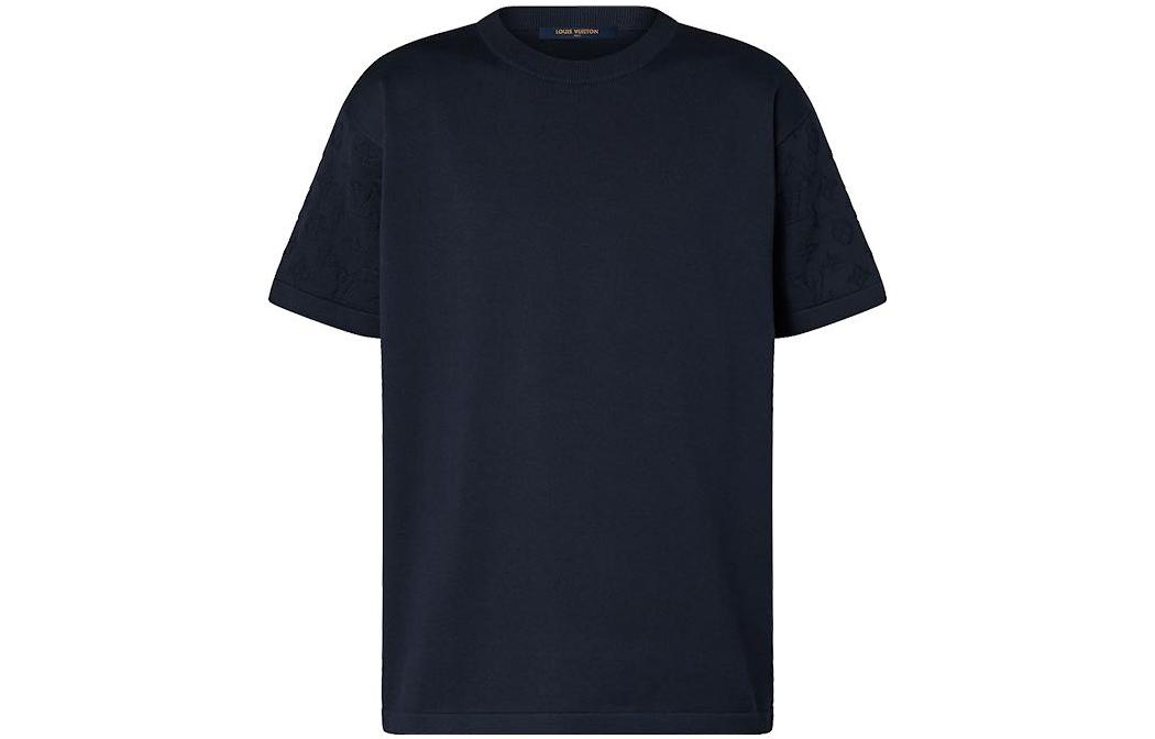 LOUIS VUITTON SS24 Monogram Pattern Solid T-Shirt Navy Blue  Tee 1AFAPC 圖 2