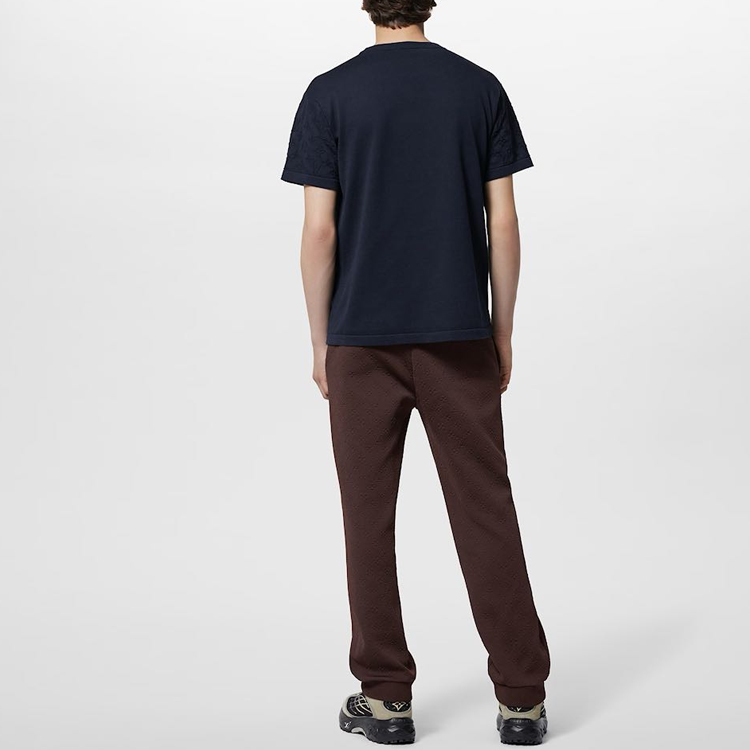 LOUIS VUITTON SS24 Monogram Pattern Solid T-Shirt Navy Blue  Tee 1AFAPC 圖 5