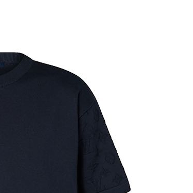 LOUIS VUITTON SS24 Monogram Pattern Solid T-Shirt Navy Blue  Tee 1AFAPC 圖 6