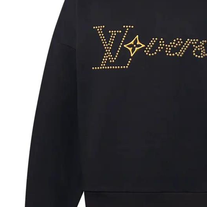 Sizing 路易威登 SS24 黑色经典花纹印花长袖卫衣 男款 1AFVAO