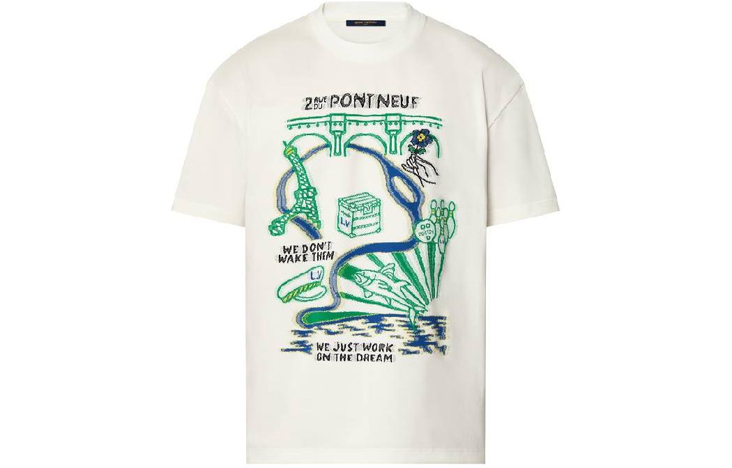 Order LOUIS VUITTON SS24 Monogram Print Crewneck T-Shirt White Mens. 1AFJFN