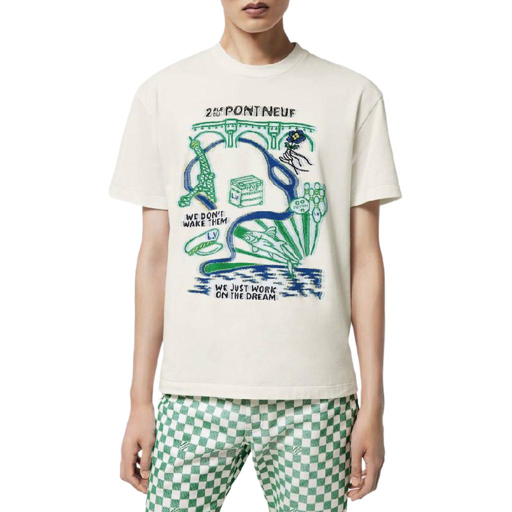 Shop LOUIS VUITTON SS24 Monogram Print Crewneck T-Shirt White Mens. 1AFJFN