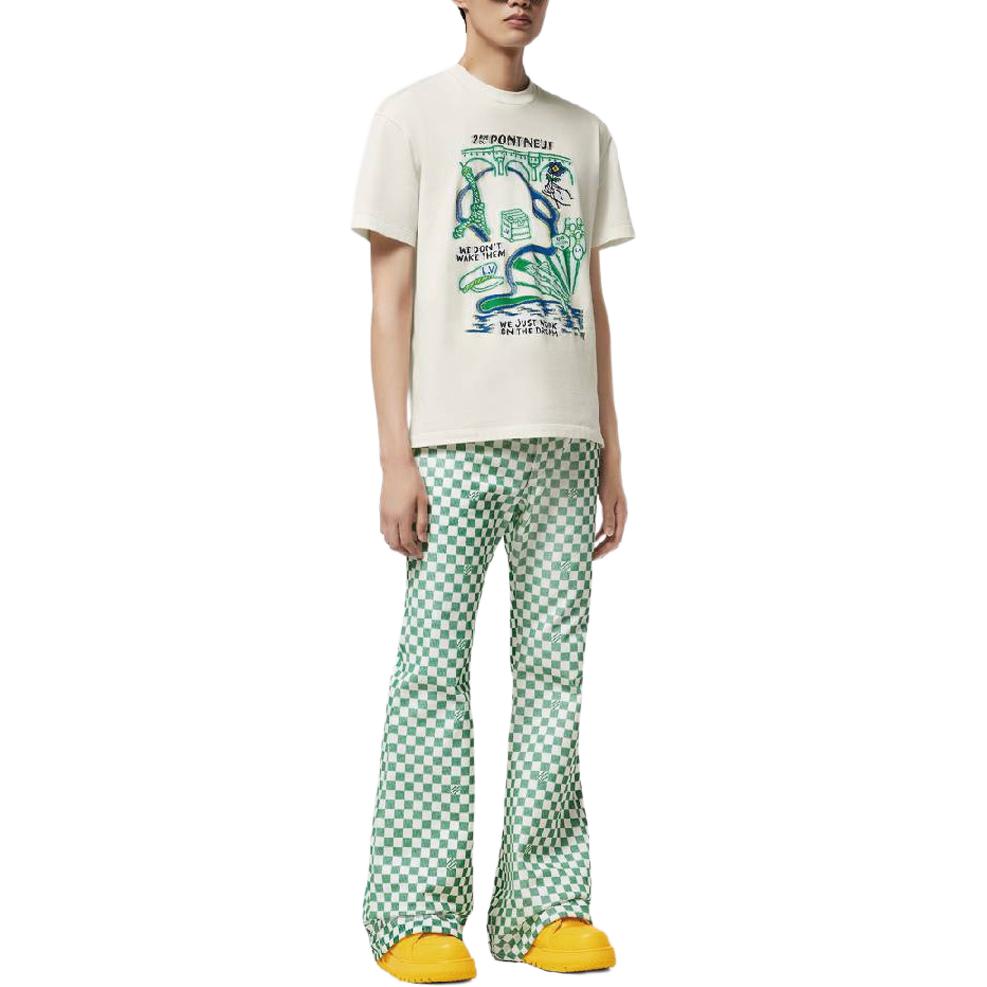 Details for LOUIS VUITTON SS24 Monogram Print Crewneck T-Shirt White Mens. 1AFJFN