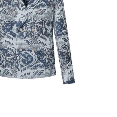 LOUIS VUITTON SS24 Jaket Biru Monogram Cetak Double-Breasted 1AFQI7 Details for LOUIS VUITTON SS24 Jaket Biru Monogram Cetak Double-Breasted 1AFQI7