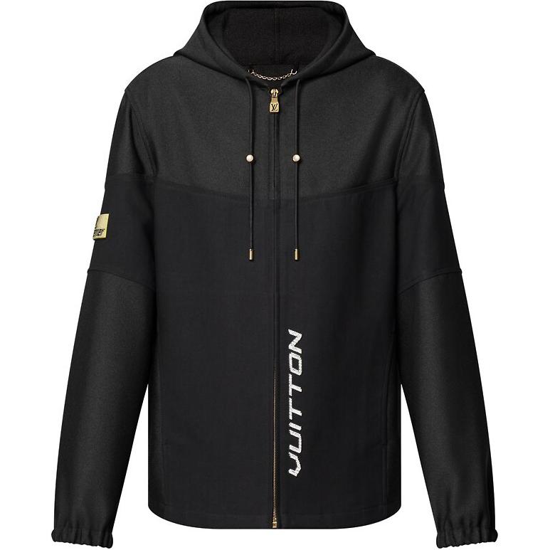 Louis Vuitton SS24 Monogram Print Zip Hoodie Jacket Black () 1AFRGH
