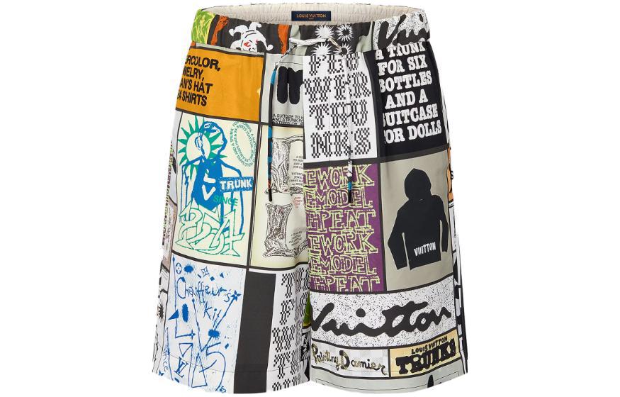 LOUIS VUITTON SS24 Monogram Printed Drawstring Shorts Men’s Multi-Color. 1AFARC