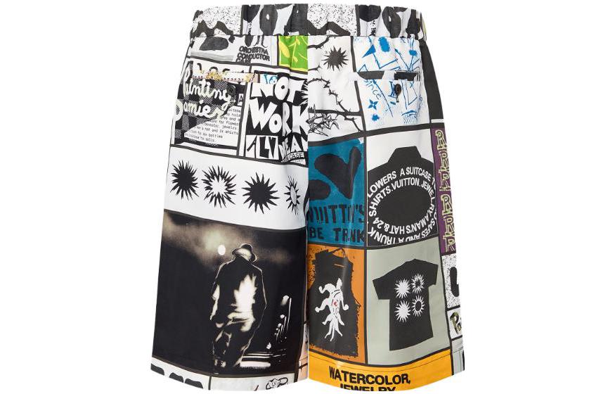 Lookbook 루이비통 SS24 모노그램 프린트 드로스트링 쇼츠 멀티컬러 남성용. 1AFARC