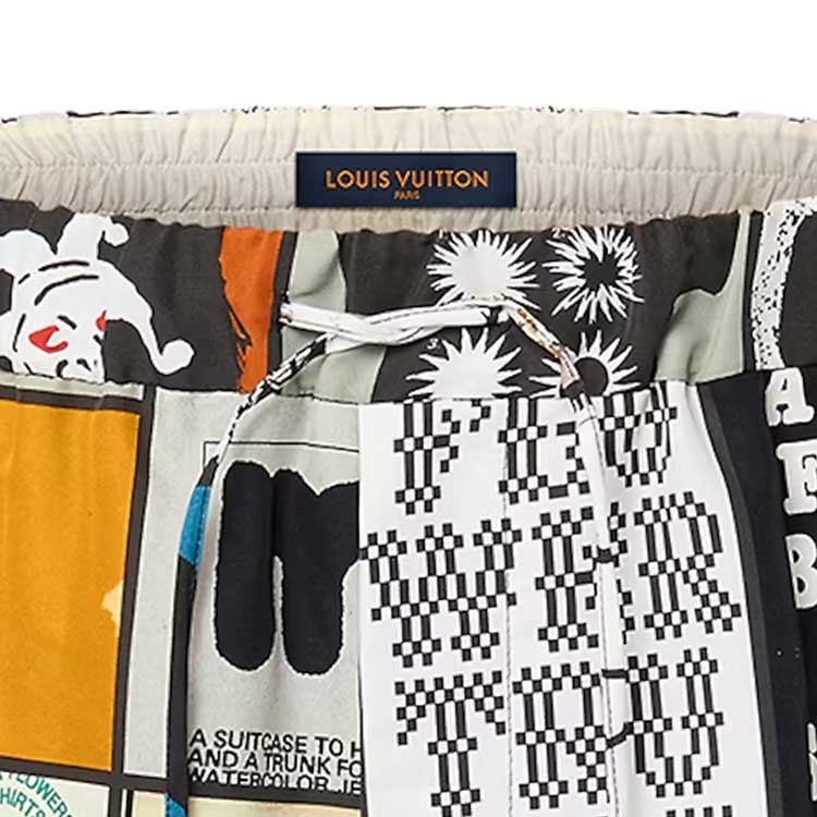 Purchase 루이비통 SS24 모노그램 프린트 드로스트링 쇼츠 멀티컬러 남성용. 1AFARC