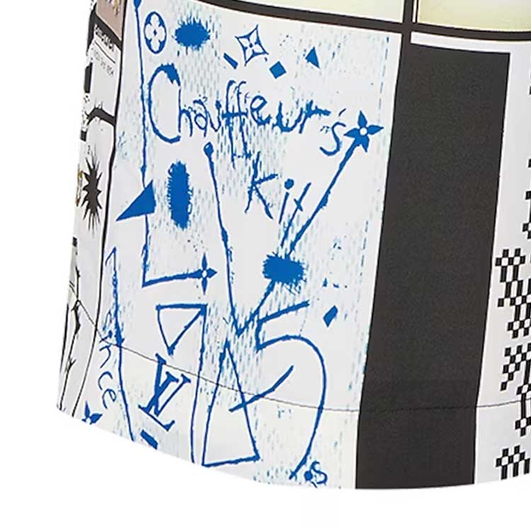 Sizing 루이비통 SS24 모노그램 프린트 드로스트링 쇼츠 멀티컬러 남성용. 1AFARC