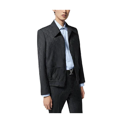 Louis Vuitton SS24 Monogram Zip-Up Jacket Black 1AFJJ9