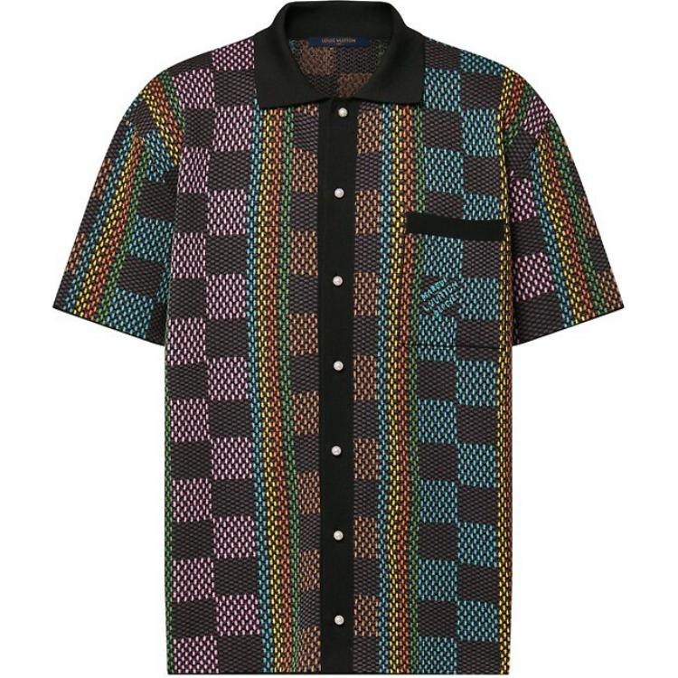 LOUIS VUITTON SS24 Multi-Color Jacquard Short-Sleeve Shirt 1AFQR7