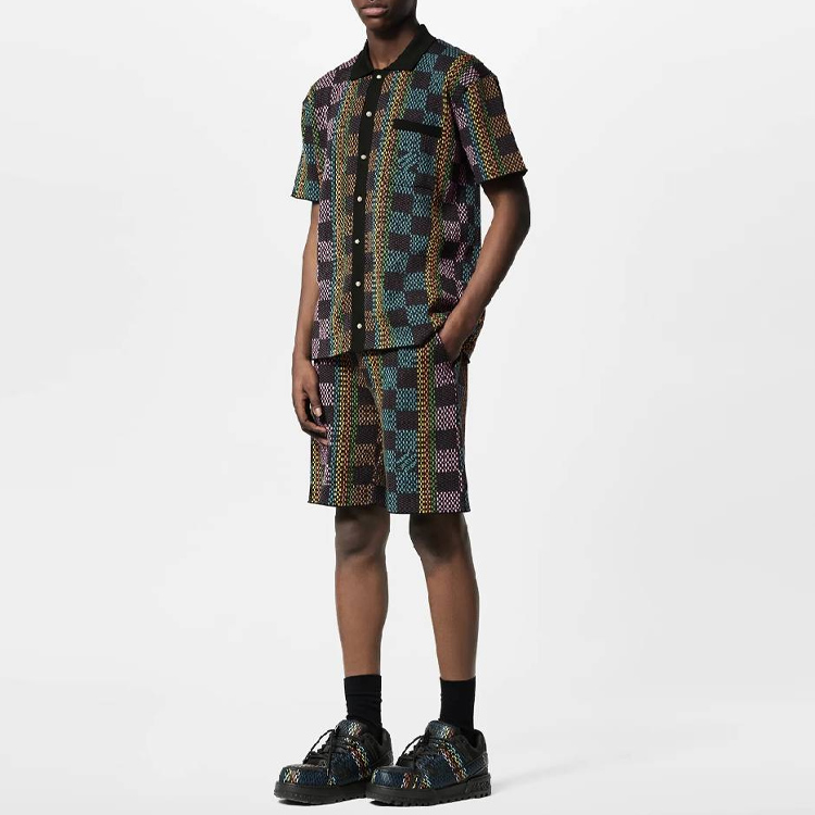 Lookbook 루이비통 SS24 멀티컬러 자카드 반팔 셔츠 1AFQR7