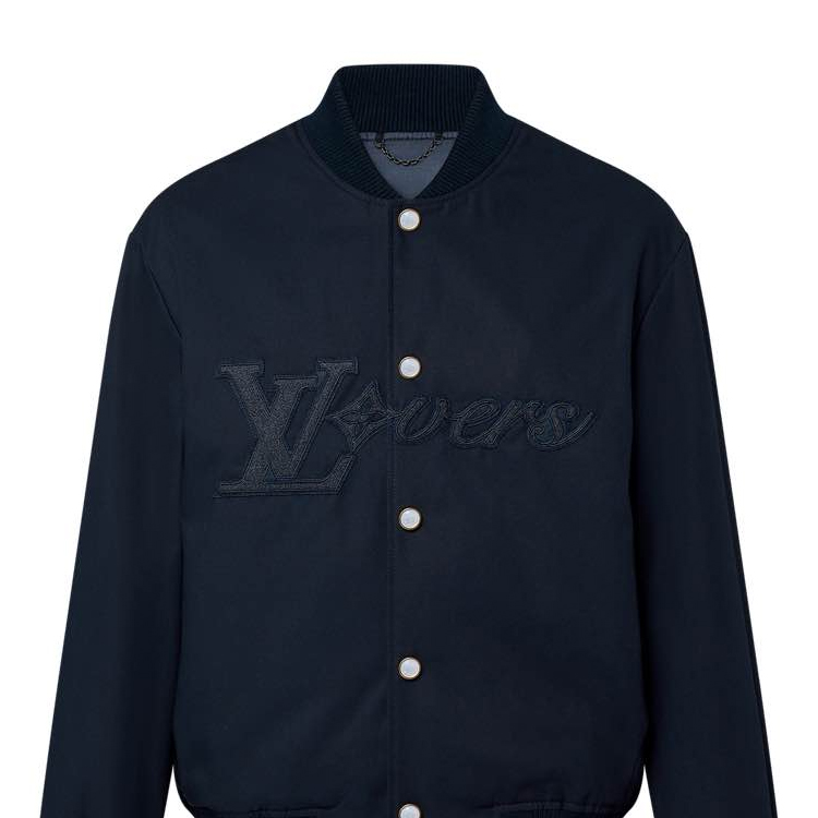 LOUIS VUITTON SS24 Navy Blue Logo Jacquard Single-Breasted Casual Jacket Mens. 1AFQCL 圖 3