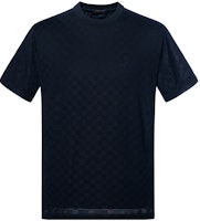LOUIS VUITTON SS24 Navy Blue Monogram Embroidery Crewneck T-Shirt. 1AFRAL LOUIS VUITTON SS24 Navy Blue Monogram Embroidery Crewneck T-Shirt. 1AFRAL