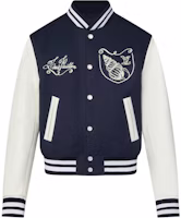 LOUIS VUITTON SS24 Navy Blue Nautical Logo Embroidered Baseball Jacket Men 1AFQMN LOUIS VUITTON SS24 Navy Blue Nautical Logo Embroidered Baseball Jacket Men 1AFQMN