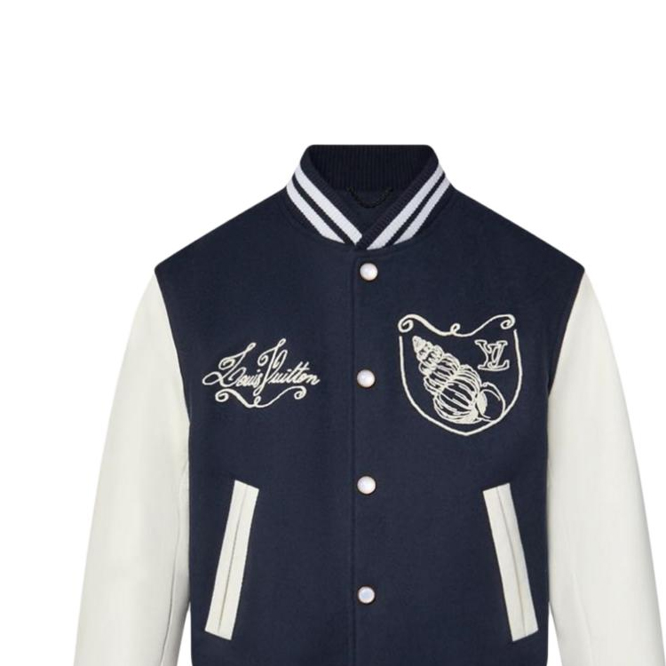 Lookbook LOUIS VUITTON SS24 男士海軍藍航海風刺繡棒球外套 1AFQMN