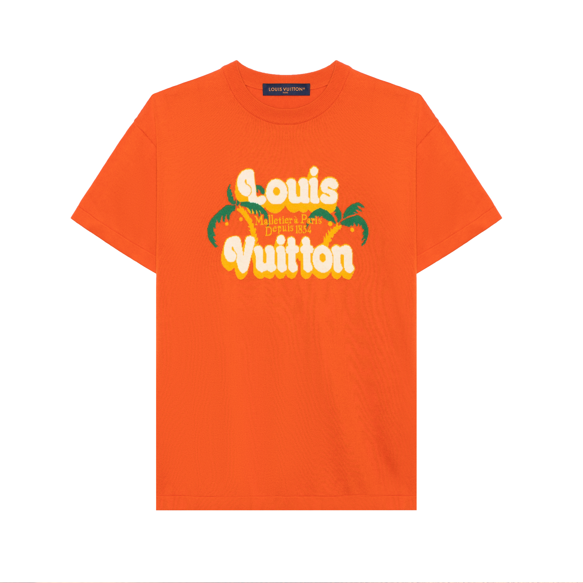 LOUIS VUITTON SS24 Orange  Letter Logo Crewneck Short-Sleeve T-Shirt 1AFQQZ