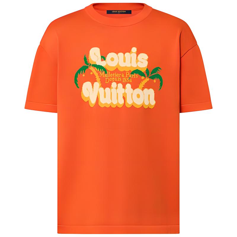 LOUIS VUITTON SS24 Orange  Letter Logo Crewneck Short-Sleeve T-Shirt 1AFQQZ 圖 2