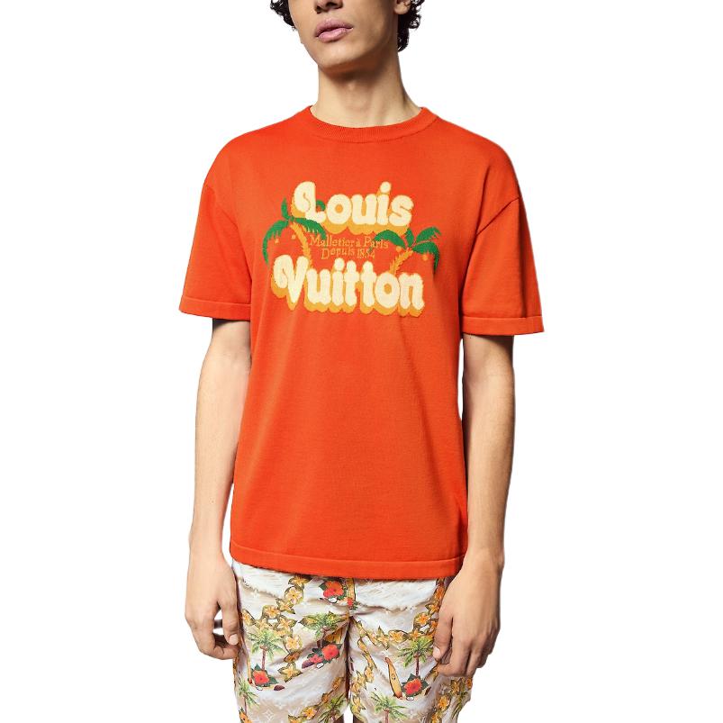 LOUIS VUITTON SS24 Orange  Letter Logo Crewneck Short-Sleeve T-Shirt 1AFQQZ 圖 3