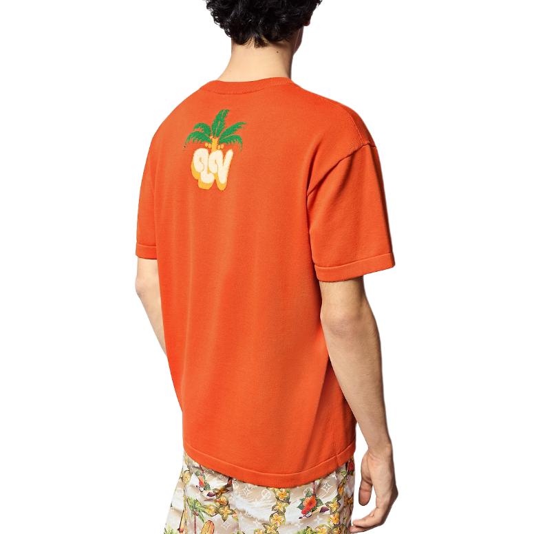 LOUIS VUITTON SS24 Orange  Letter Logo Crewneck Short-Sleeve T-Shirt 1AFQQZ 圖 4