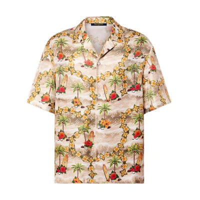 LOUIS VUITTON SS24 Pattern Print Cuban Collar Short Sleeve Shirt Multicolor Men 1AFQYR