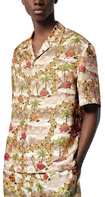 루이 비통 SS24 패턴 프린트 쿠반 칼라 반팔 셔츠 멀티컬러 남성 1AFQYR Purchase 루이 비통 SS24 패턴 프린트 쿠반 칼라 반팔 셔츠 멀티컬러 남성 1AFQYR