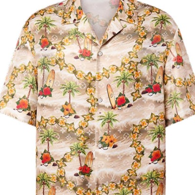 루이 비통 SS24 패턴 프린트 쿠반 칼라 반팔 셔츠 멀티컬러 남성 1AFQYR Sizing 루이 비통 SS24 패턴 프린트 쿠반 칼라 반팔 셔츠 멀티컬러 남성 1AFQYR