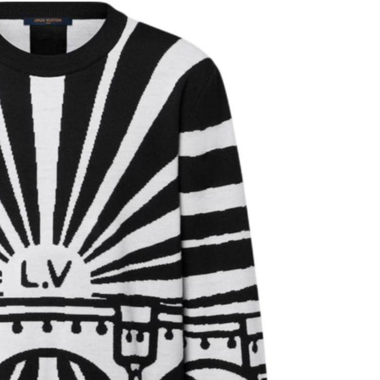 LOUIS VUITTON SS24 Patterned Colorblock Crewneck Sweater Black Menswear 1AFIXJ 圖 8