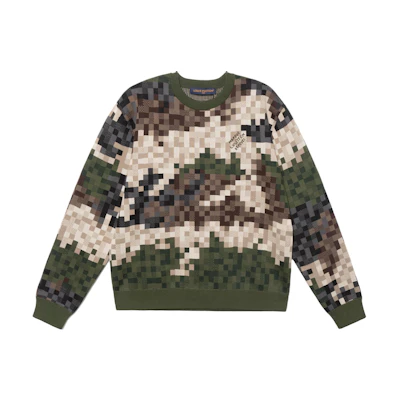 LOUIS VUITTON SS24 Pharrell Camo Letter Jacquard Crewneck Sweatshirt Multicolor Men 1AFIVT