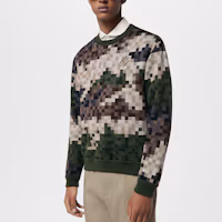Sizing LOUIS VUITTON SS24 Pharrell Camo Letter Jacquard Crewneck Sweatshirt Multicolor Men 1AFIVT