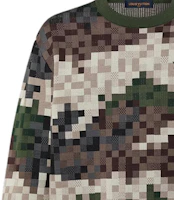 Cheap LOUIS VUITTON SS24 Pharrell Camo Letter Jacquard Crewneck Sweatshirt Multicolor Men 1AFIVT