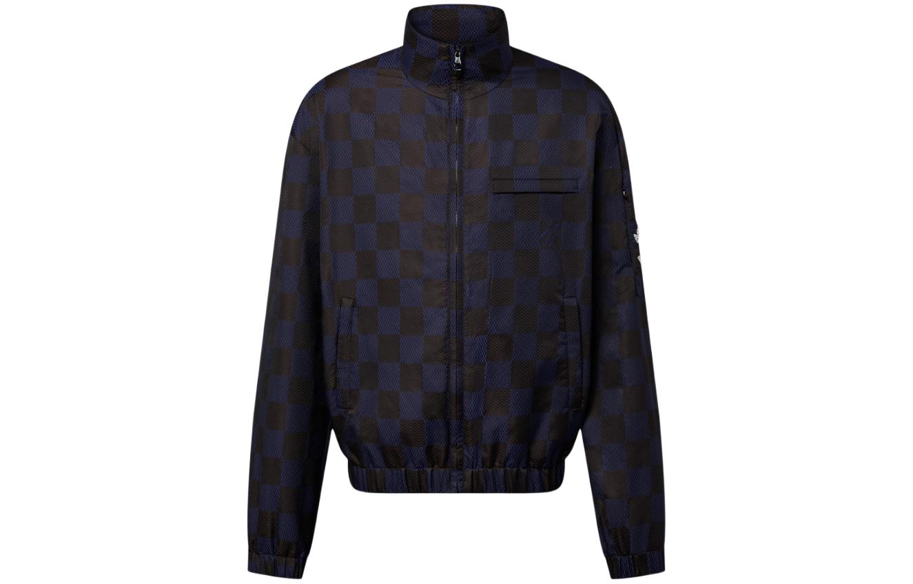 LOUIS VUITTON SS24 Pharrell Collab Checkered Embroidered Zip Jacket Blue Mens. 1AFHVN