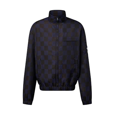 LOUIS VUITTON SS24 Pharrell Collab Checkered Embroidered Zip Jacket Blue Mens. 1AFHVN