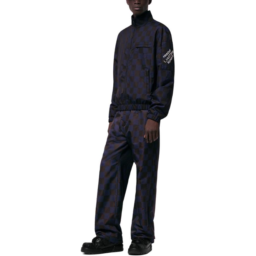 LOUIS VUITTON SS24 Pharrell Collab Checkered Embroidered Zip Jacket Blue Mens. 1AFHVN 圖 3