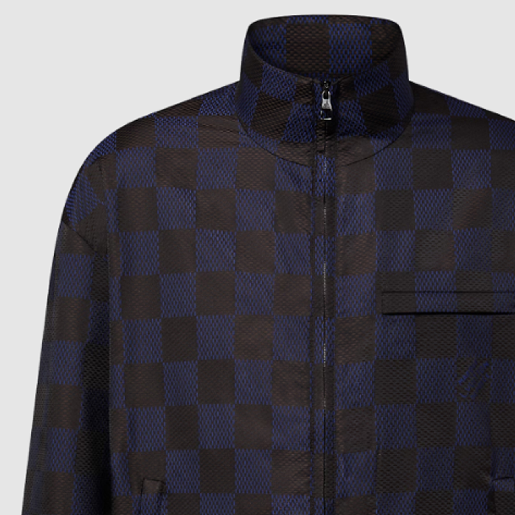 LOUIS VUITTON SS24 Pharrell Collab Checkered Embroidered Zip Jacket Blue Mens. 1AFHVN 圖 7