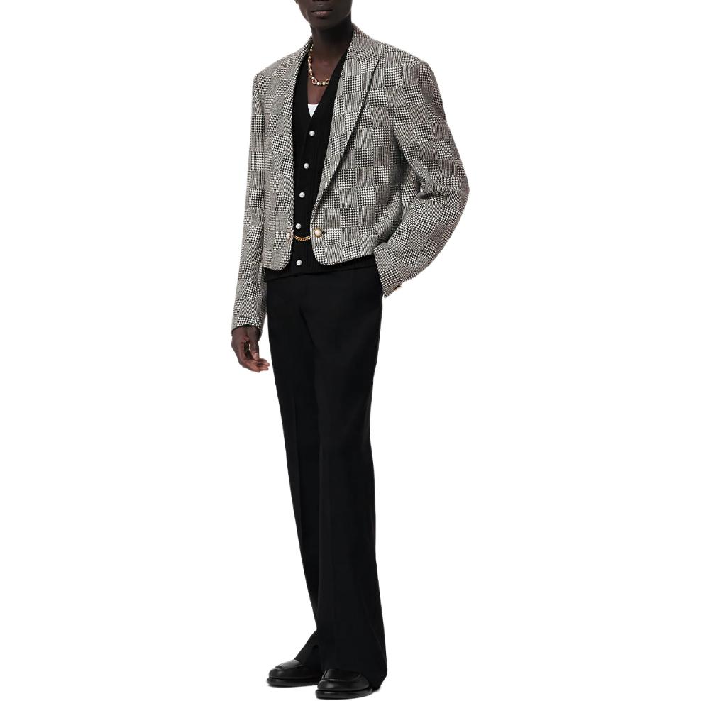 LOUIS VUITTON SS24 Pharrell Collab Checkered Jacquard Short Loose Jacket Grey Men. 1AFIFH 圖 3