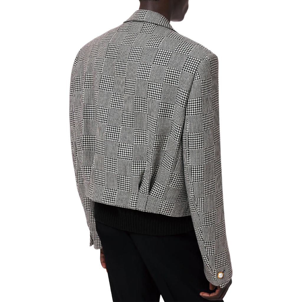 LOUIS VUITTON SS24 Pharrell Collab Checkered Jacquard Short Loose Jacket Grey Men. 1AFIFH 圖 5