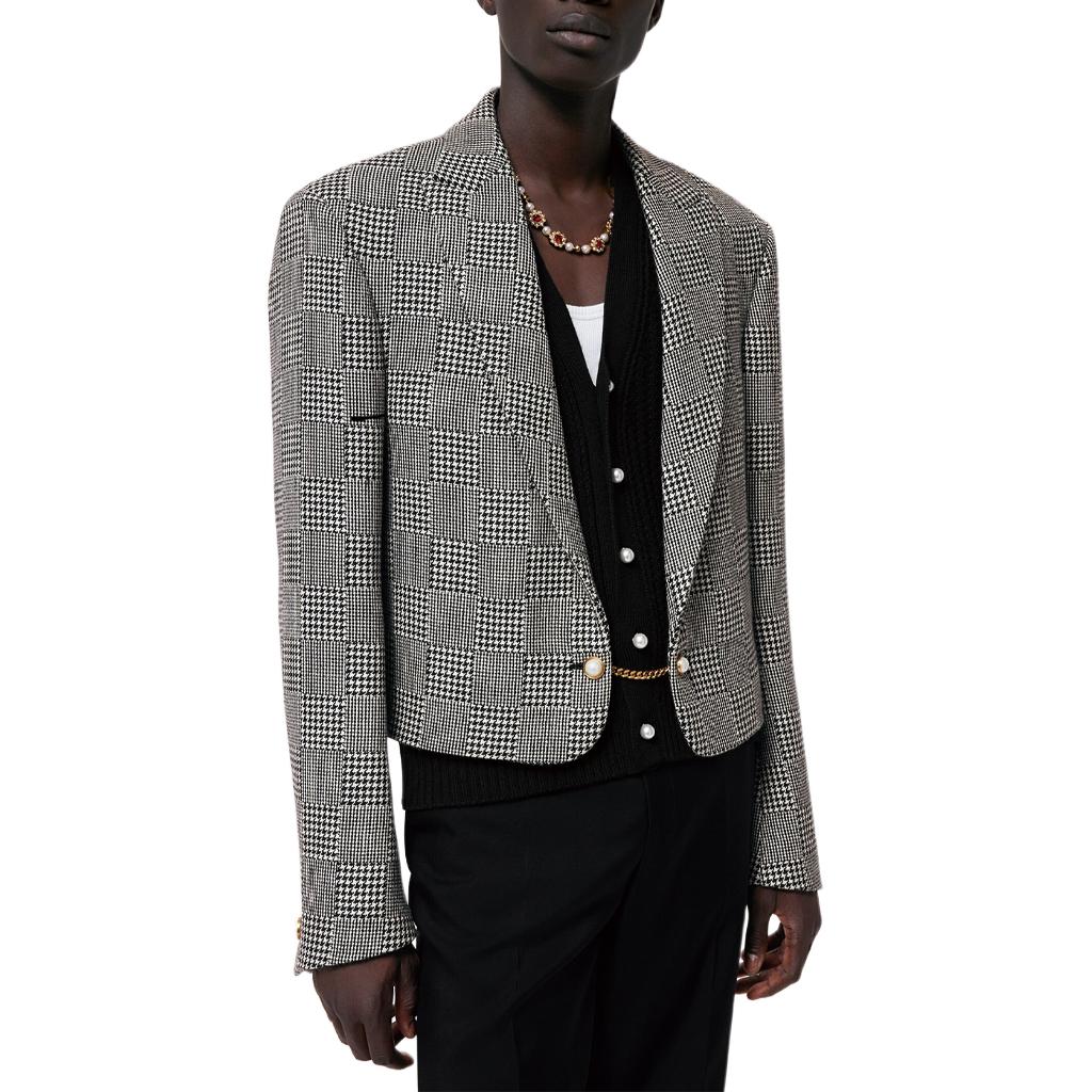 LOUIS VUITTON SS24 Pharrell Collab Checkered Jacquard Short Loose Jacket Grey Men. 1AFIFH 圖 6