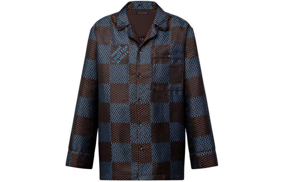 LOUIS VUITTON SS24 Pharrell Collab Checkered Logo Relaxed Long Sleeve Shirt. 1AFJD0 圖 2