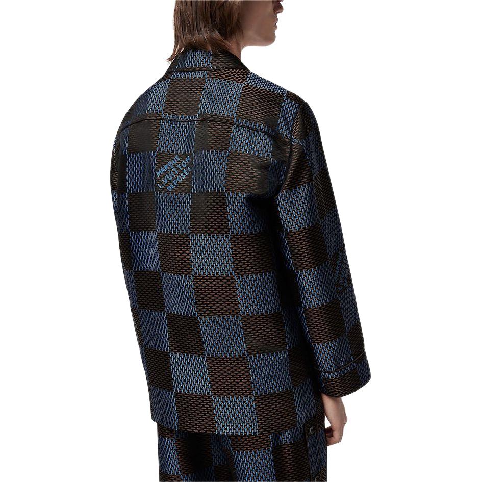 LOUIS VUITTON SS24 Pharrell Collab Checkered Logo Relaxed Long Sleeve Shirt. 1AFJD0 圖 6