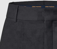 Sizing ルイ・ヴィトン SS24 ファレルコラボ チェック柄プリーツショーツ ブラック 1AFIZR