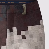 Details for 路易威登 SS24 Pharrell 聯名綠色格紋直筒口袋長褲 男款 1AFIYA
