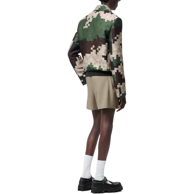 Shop LOUIS VUITTON SS24 Pharrell Kolaborasi Jaket Pendek Lelaki Corak Kotak Multicolor 1AFIF9