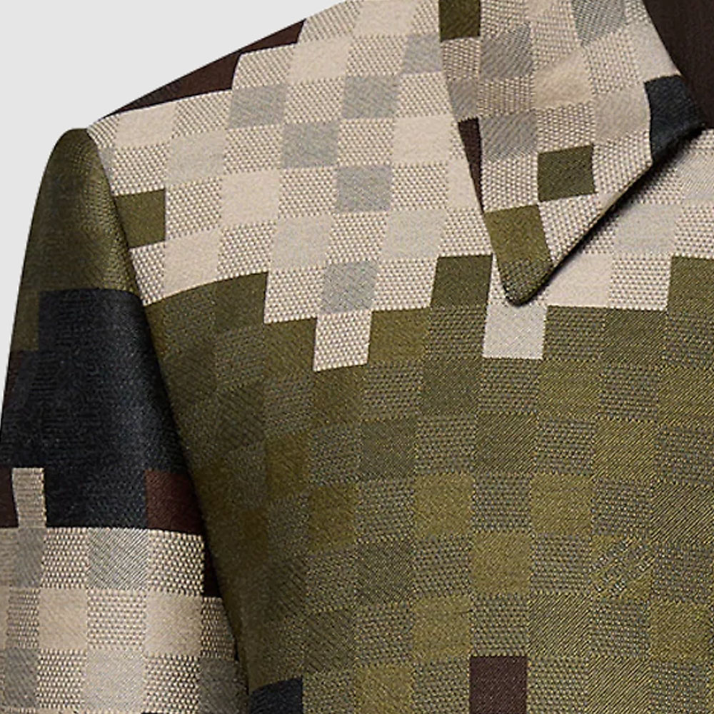 Cheap LOUIS VUITTON SS24 Pharrell Kolaborasi Jaket Pendek Lelaki Corak Kotak Multicolor 1AFIF9