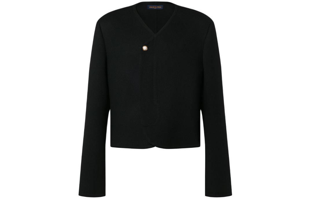 Louis Vuitton SS24 Pharrell Collab Solid Reversible Wool Jacket Black 1AFIGZ