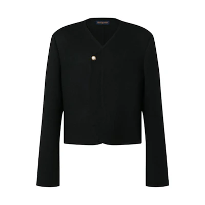 Louis Vuitton SS24 Pharrell Collab Solid Reversible Wool Jacket Black 1AFIGZ
