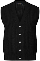 Order LOUIS VUITTON SS24 Pharrell Collab Solid V-Neck Casual Knit Vest Black Men’s. 1AFIVD