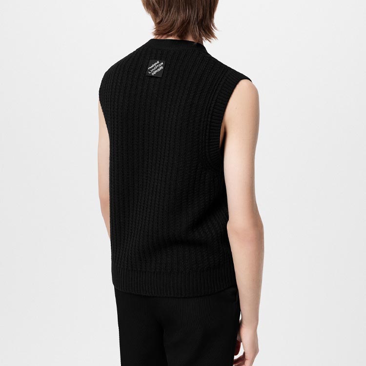 Purchase 路易威登 SS24 Pharrell 联名男士黑色休闲V领针织背心 1AFIVD