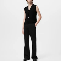 Details for LOUIS VUITTON SS24 Pharrell Collab Solid V-Neck Casual Knit Vest Black Men’s. 1AFIVD