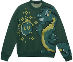 LOUIS VUITTON SS24 Pharrell Collaboration Green Jacquard Pattern Sweatshirt . 1AFIXS LOUIS VUITTON SS24 Pharrell Collaboration Green Jacquard Pattern Sweatshirt . 1AFIXS